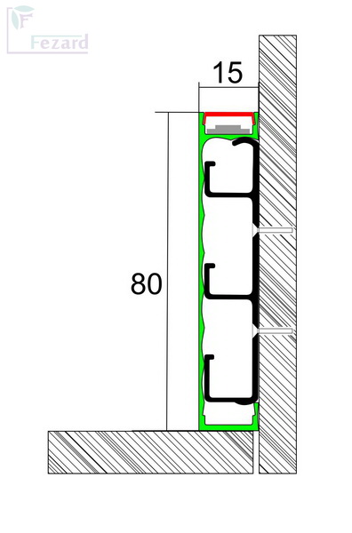 Алюминиевый плинтус Fezard ALP-G80-LA