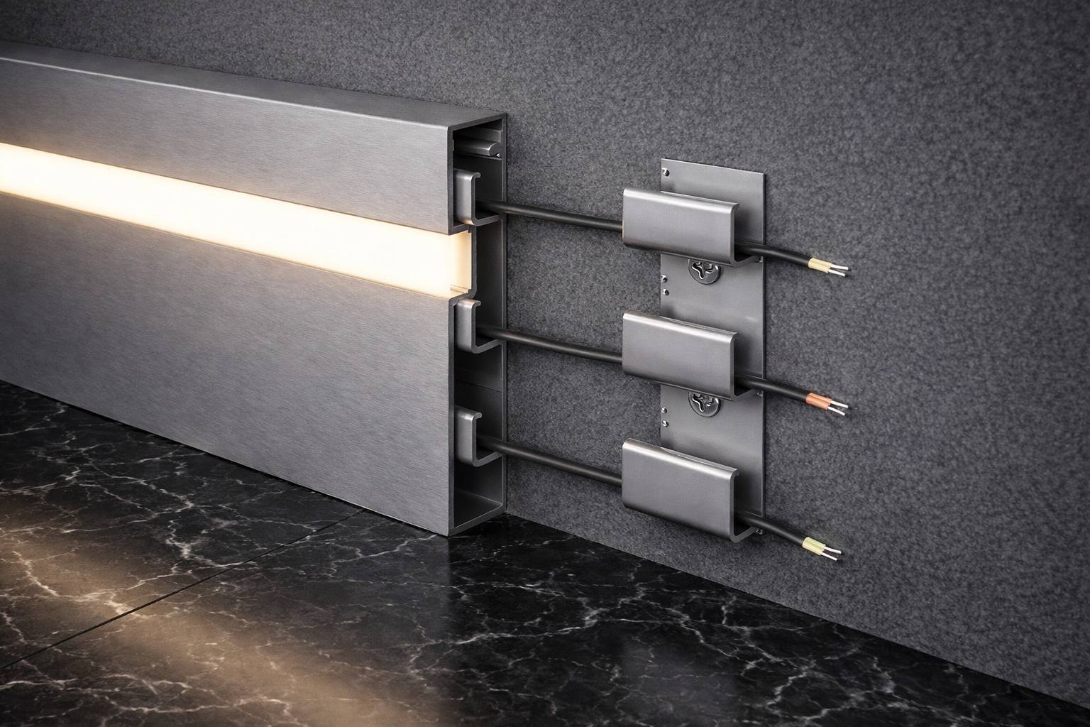 Алюминиевый плинтус Fezard ALP-G80-LF