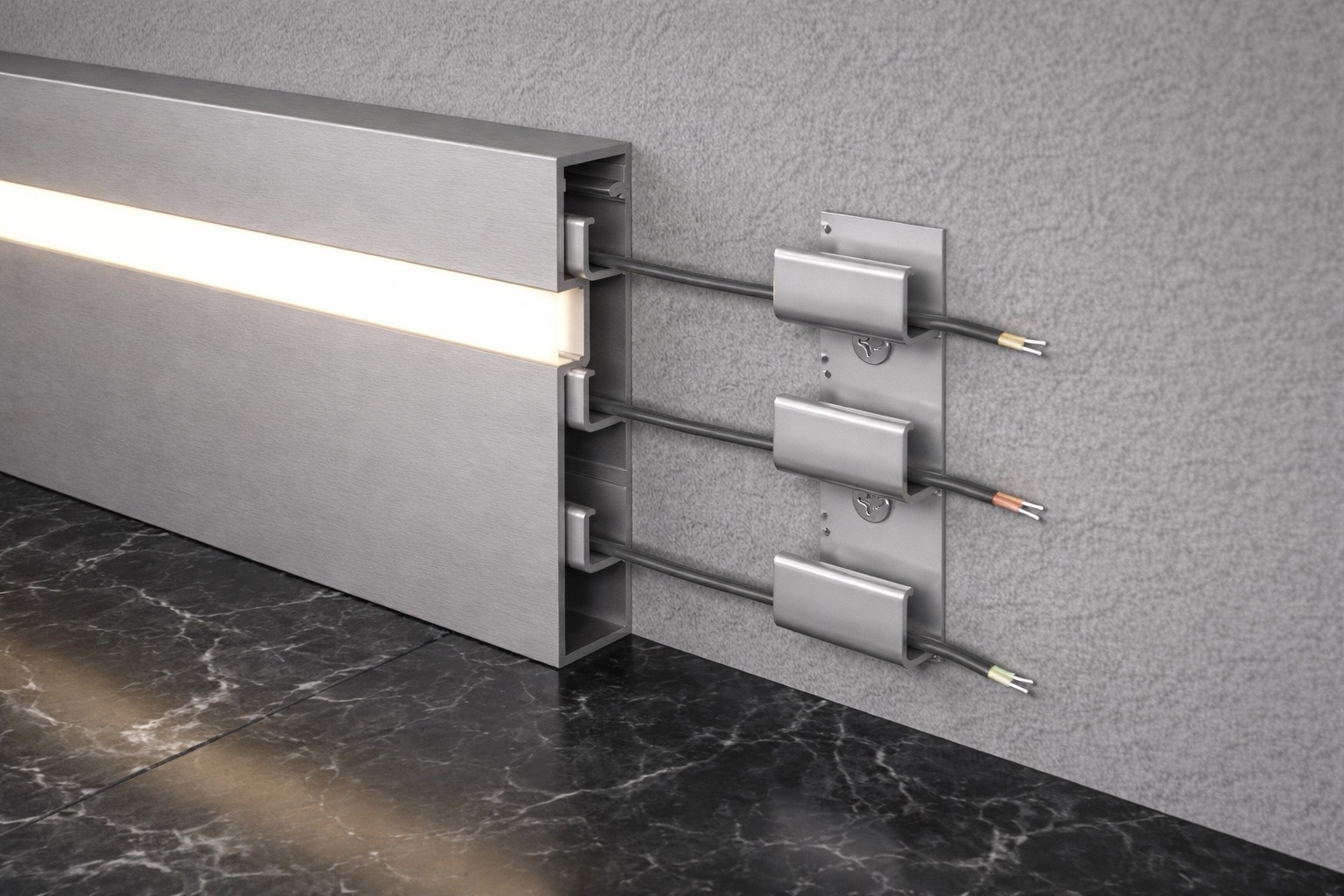 Алюминиевый плинтус Fezard ALP-G80-LF