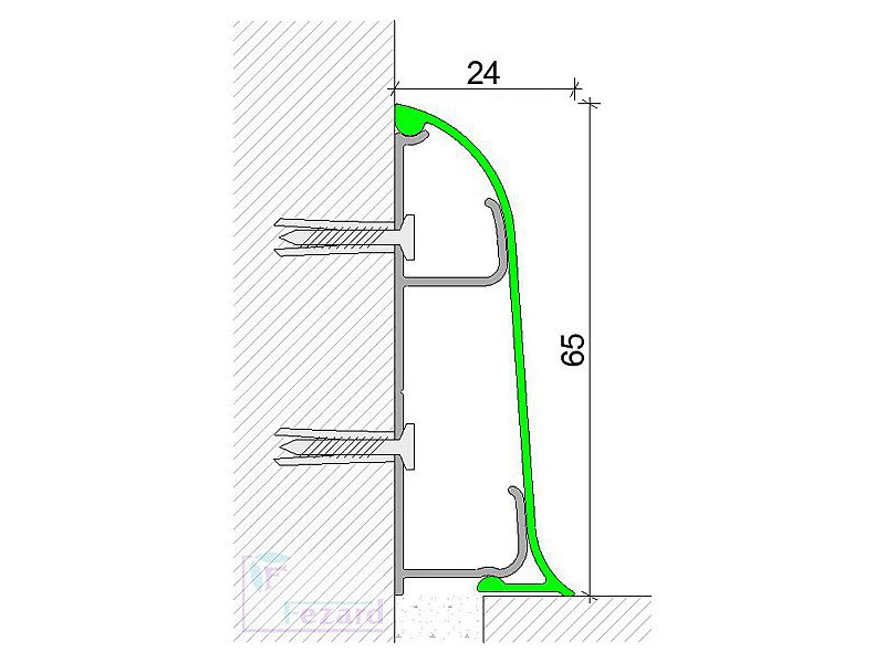Алюминиевый плинтус Fezard ALP-C65
