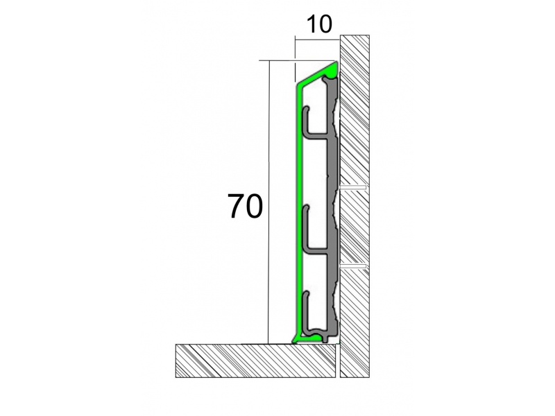 Алюминиевый плинтус Fezard ALP-C70