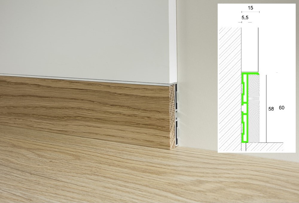 Алюминиевый плинтус Fezard ALP-G60