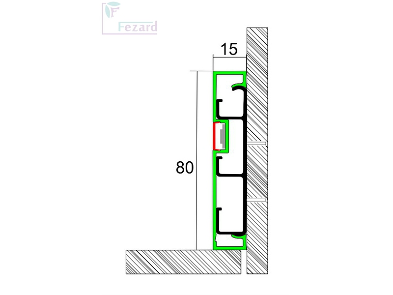 Алюминиевый плинтус Fezard ALP-G80-LF
