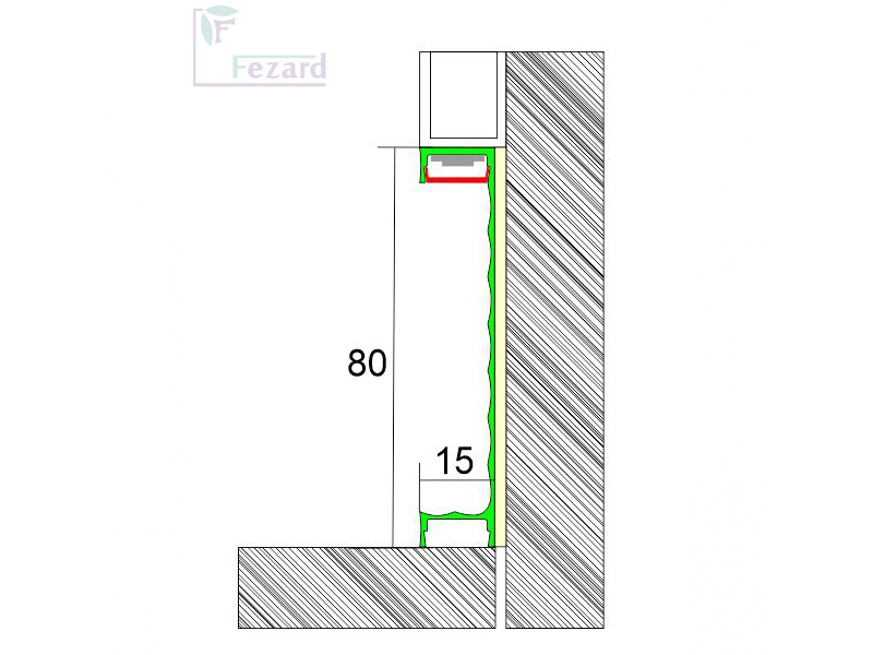 Алюминиевый плинтус Fezard ALP-G80-LI