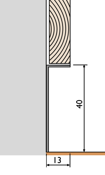 Алюминиевый плинтус Fezard ALP-L40x13