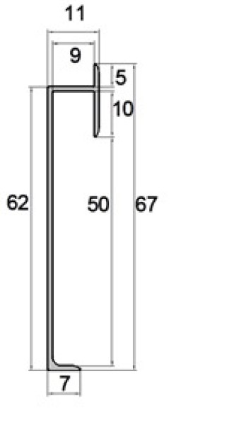 Алюминиевый скрытый плинтус Fezard ALP-GT60-10