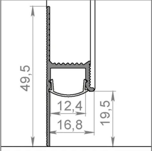 Теневой плинтус Fezard ALP-49,5-LED