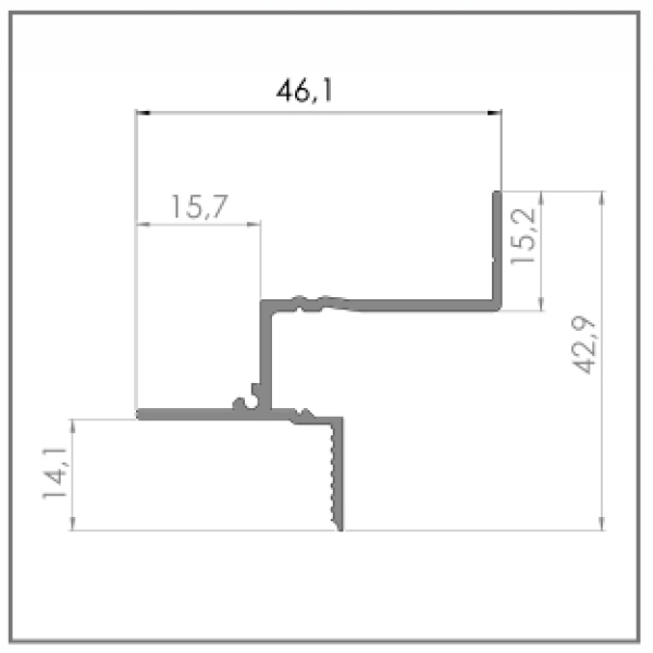 Плинтус скрытого монтажа потолочный Fezard ALP-PP43-LED